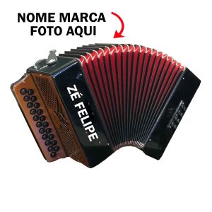 Acordeon Personalizado Sanfona com nome marca logotipo empresa foto arte frase personalizada