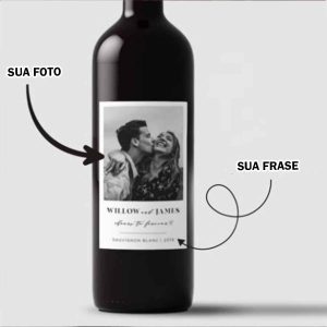 Adesivo para garrafa de vinho Personalizada com nome marca logotipo empresa foto arte frase personalizada