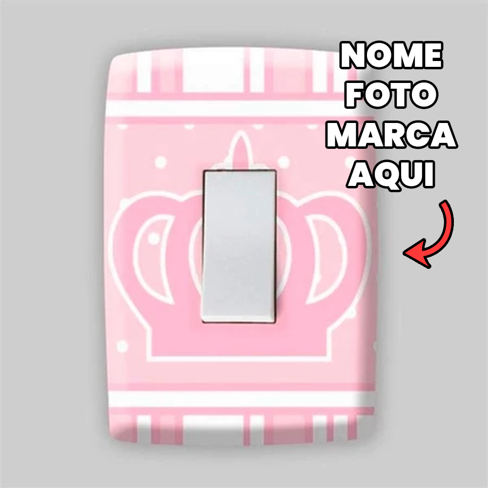 Adesivo para tomada e interruptor Personalizado com nome marca logotipo empresa foto arte frase personalizada