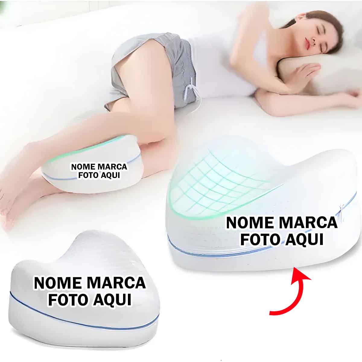 Almofada travesseiro ortopedico Personalizado com nome marca logotipo empresa foto arte frase personalizada