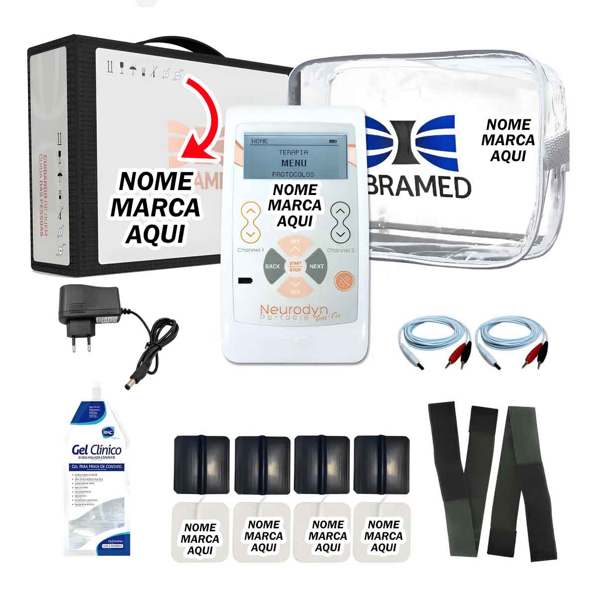Aparelho neurodyn portatil Personalizado com nome marca logotipo empresa foto arte frase personalizada