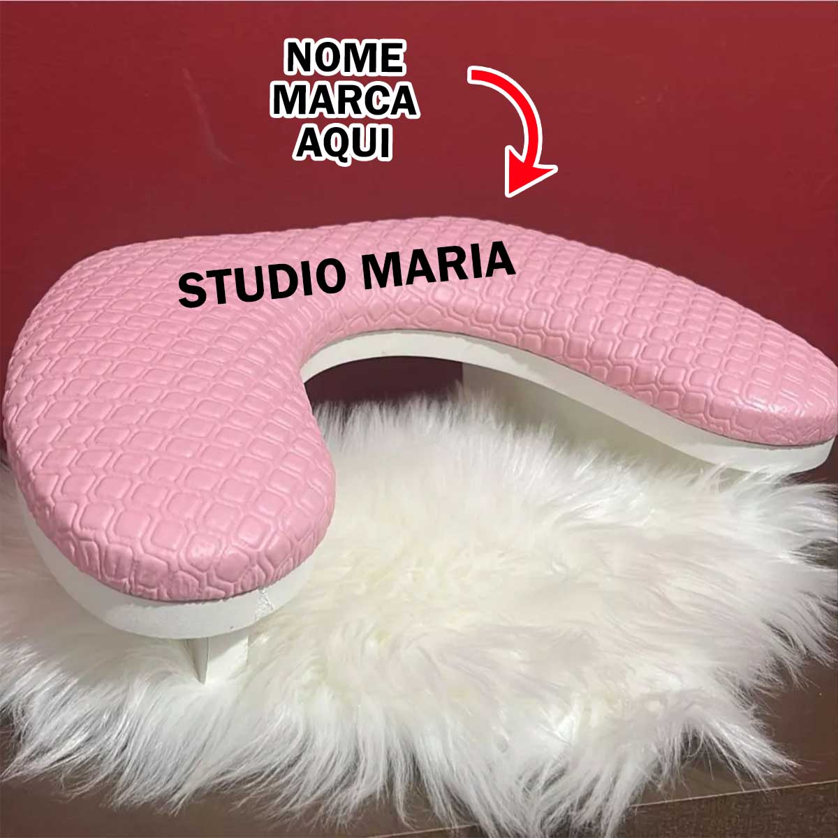 Apoio braço mão unha manicure pedicure Personalizado com nome marca logotipo empresa foto arte frase personalizada