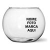Aquario redondo de vidro Personalizado com nome marca logotipo empresa foto arte frase personalizada