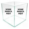 Aquario vaso vidro quadrado Personalizado com nome marca logotipo empresa foto arte frase personalizada
