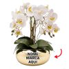 Arranjo Vaso Espelhado Personalizado com nome marca logotipo empresa foto arte frase personalizada