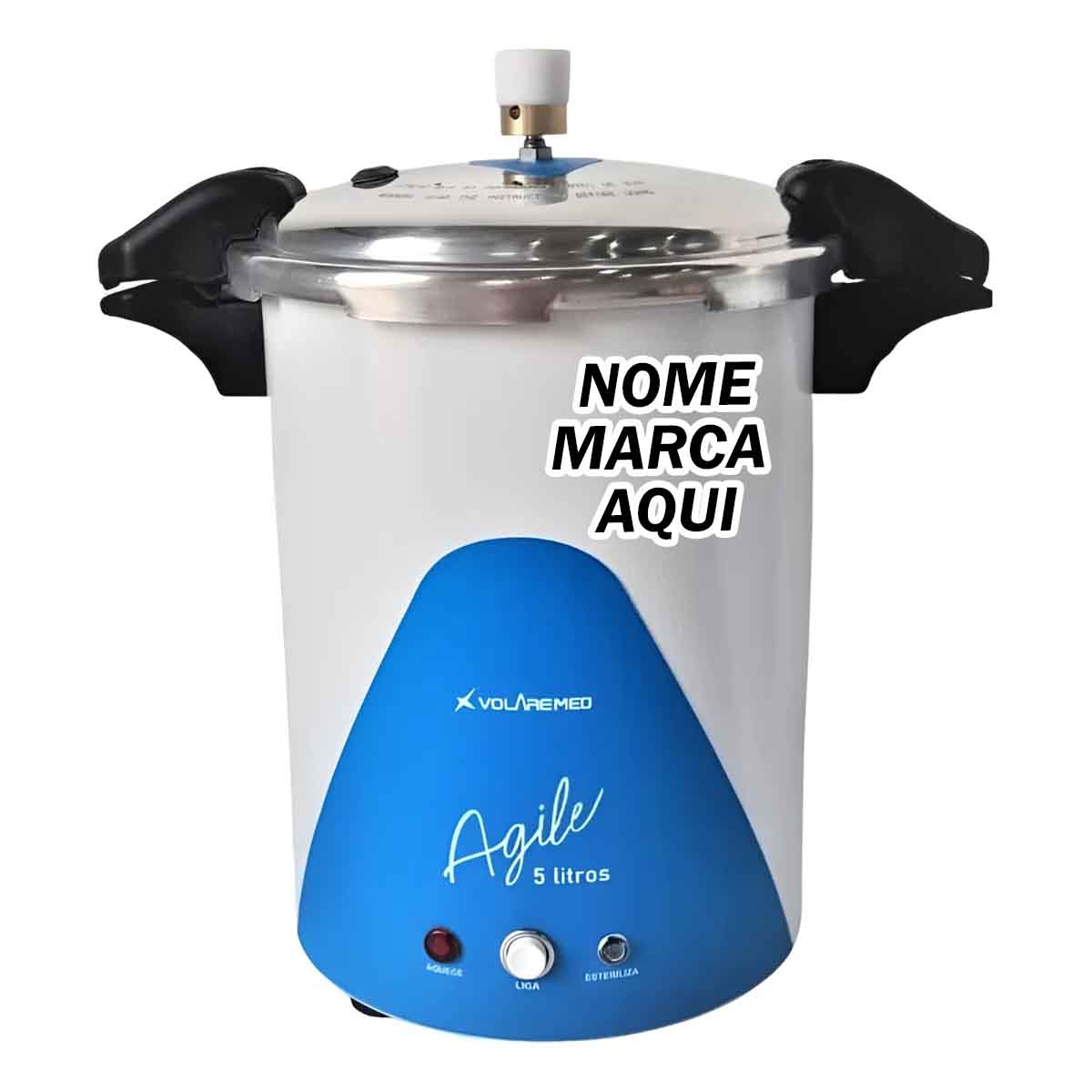 Autoclave analogica estilo panela de pressao Personalizado com nome marca logotipo empresa foto arte frase personalizada