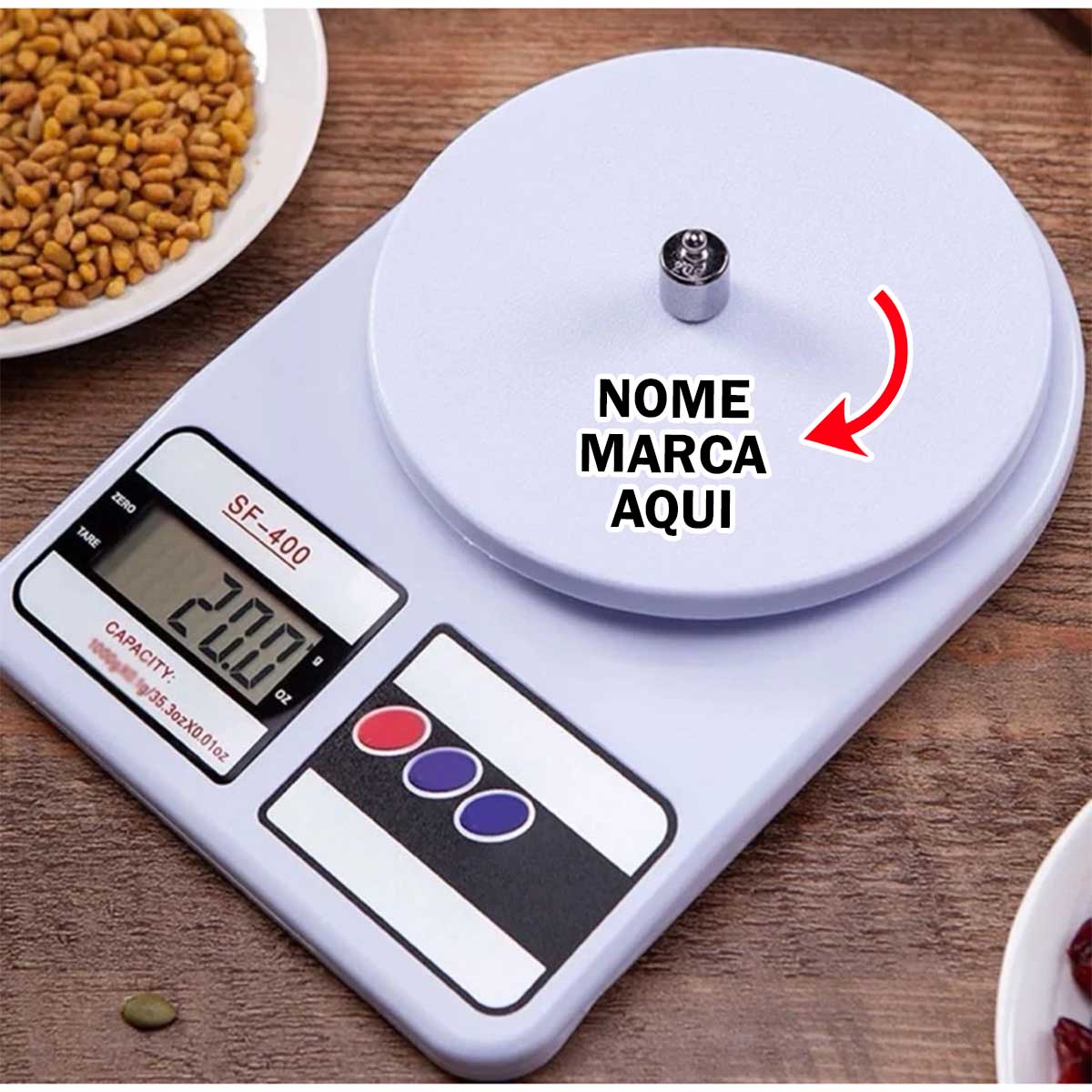 Balança Personalizada com nome marca logotipo empresa foto arte frase personalizada