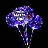 Balao com led buble luz acende brilha Personalizado com nome marca logotipo empresa foto arte frase personalizada