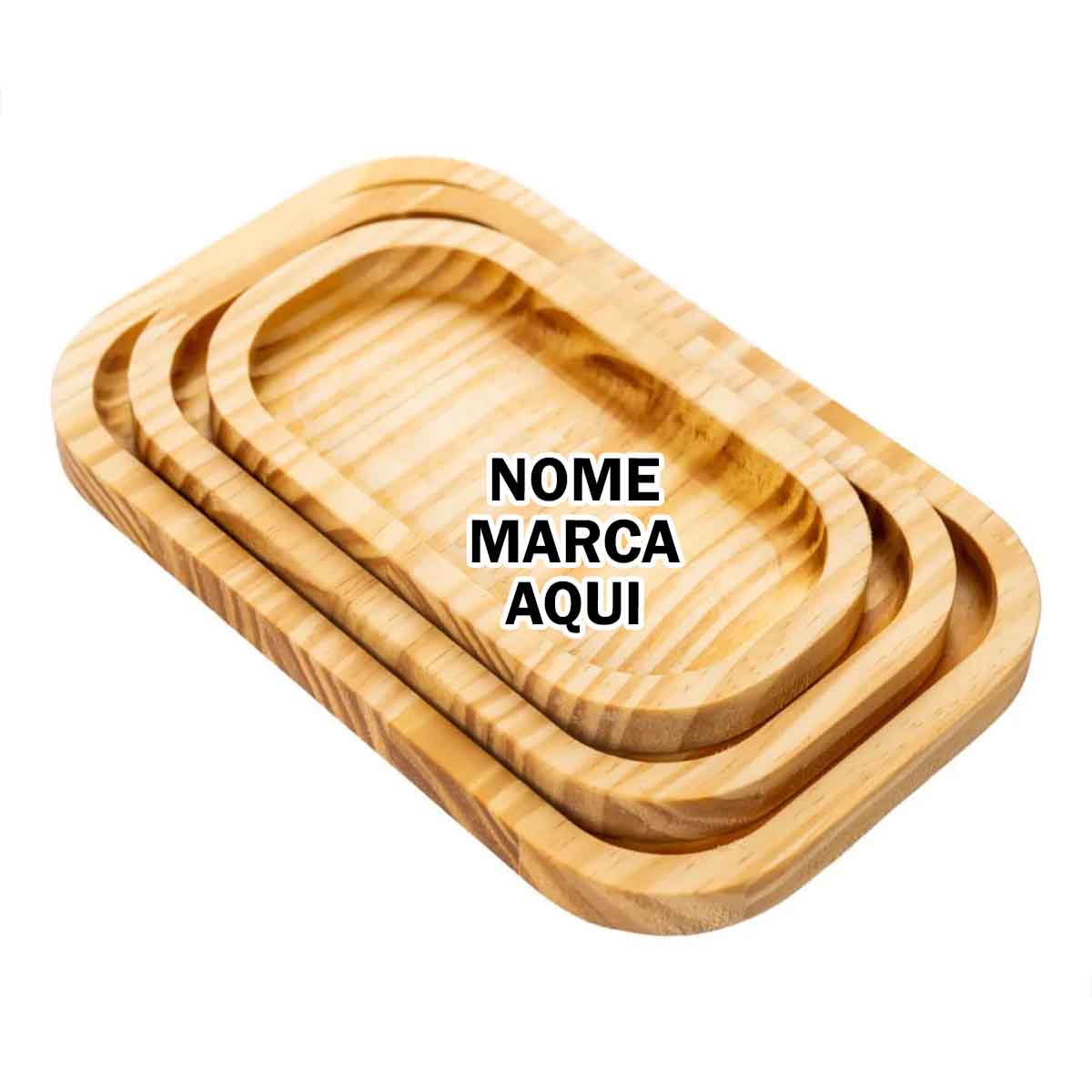 3 Bandeja petisqueira Personalizada com nome marca logotipo empresa foto arte frase personalizado madeira