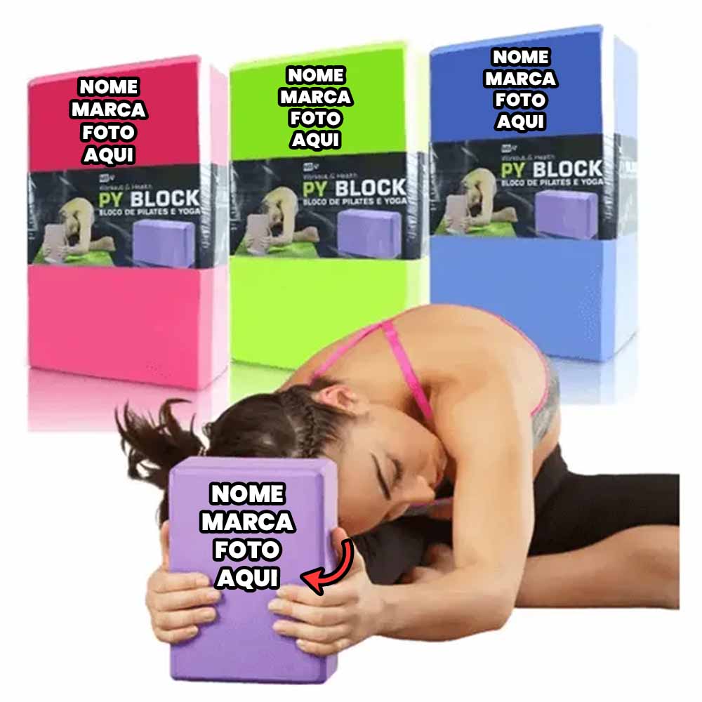 Bloco de pilates Personalizado com nome marca logotipo empresa foto arte frase personalizada