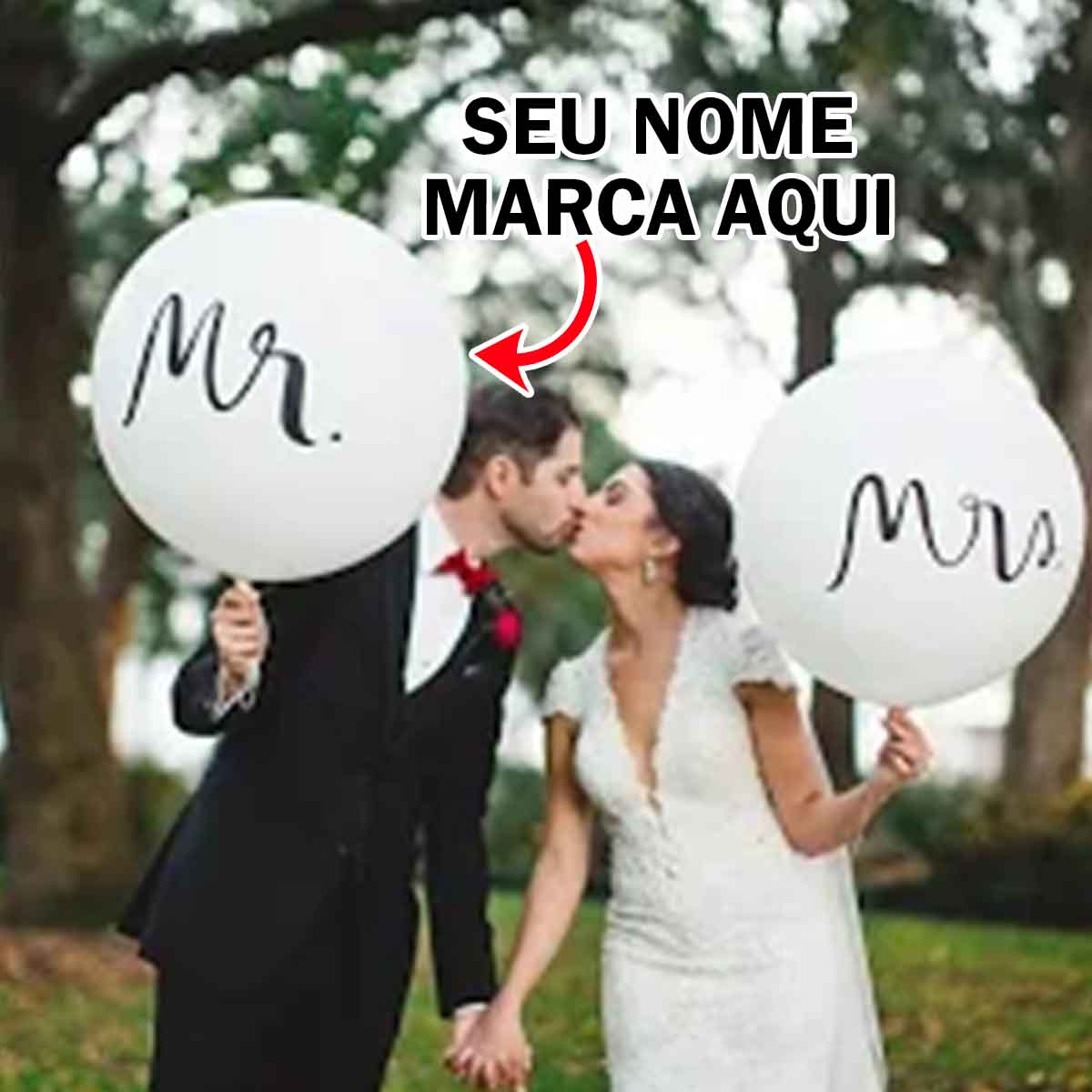 Bexiga Balão Bola branca Personalizada casamento com nome marca logotipo empresa foto arte frase personalizada