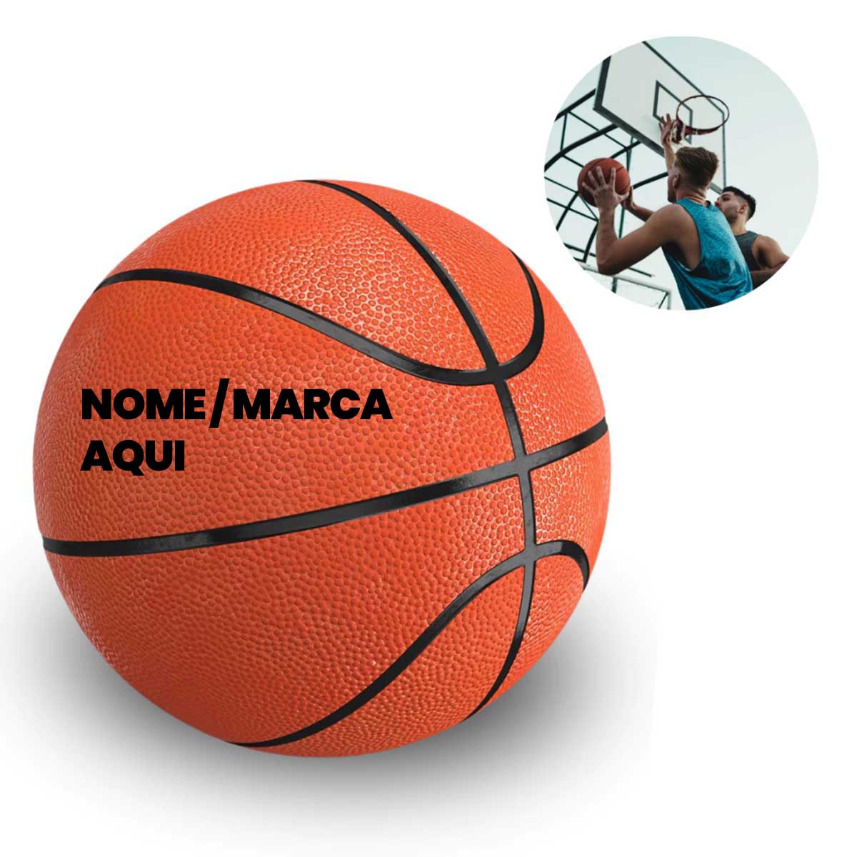 Bola de basquete Personalizada com nome marca logotipo empresa foto arte frase personalizado