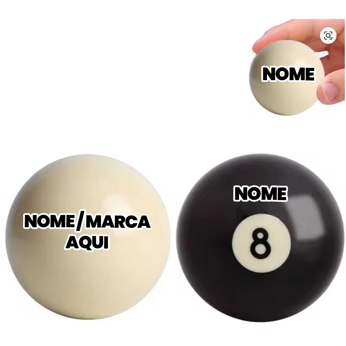 Bola de bilhar Personalizada bola de sinuca personalzada billar com nome marca logotipo empresa foto arte frase