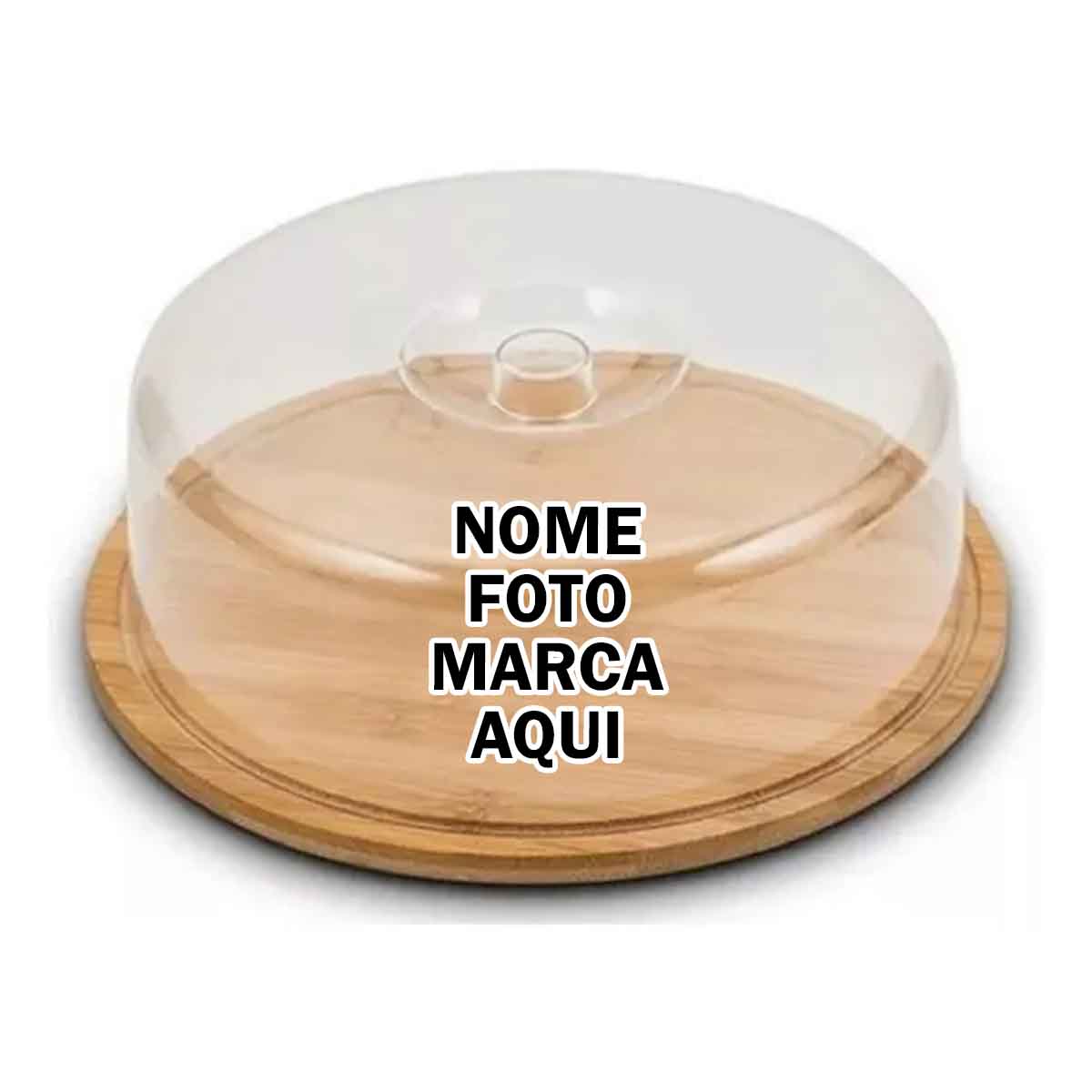 Boleira de madeira bambu Personalizado com nome marca logotipo empresa bolo foto arte frase personalizada