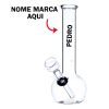 Bong de vidro Personalizado com nome marca logotipo empresa foto arte frase personalizada