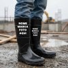 Bota de pvc Personalizado com nome marca logotipo empresa foto arte frase personalizada epi segurança