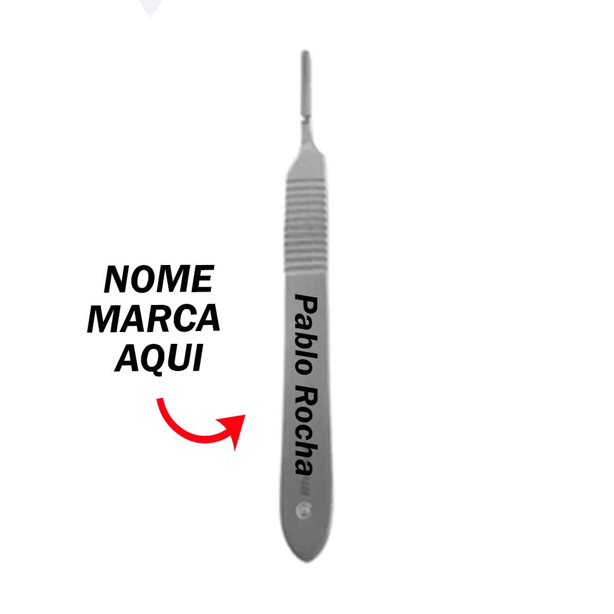 Cabo Sutura Bisturi Personalizado com nome marca logotipo empresa foto arte frase personalizada