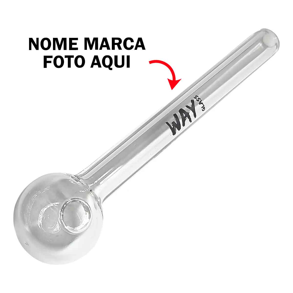 Cachimbo pipe de vidro Personalizado com nome marca logotipo empresa foto arte frase personalizada