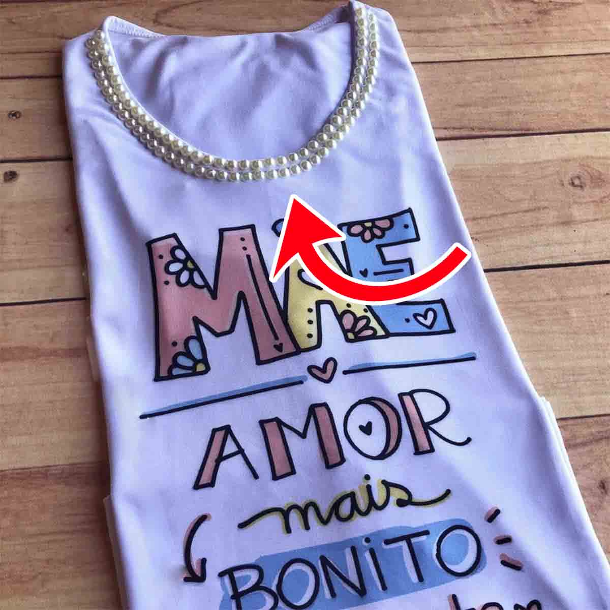 Camiseta com perolas pedras pedraria Personalizado com nome marca logotipo empresa foto arte frase personalizada