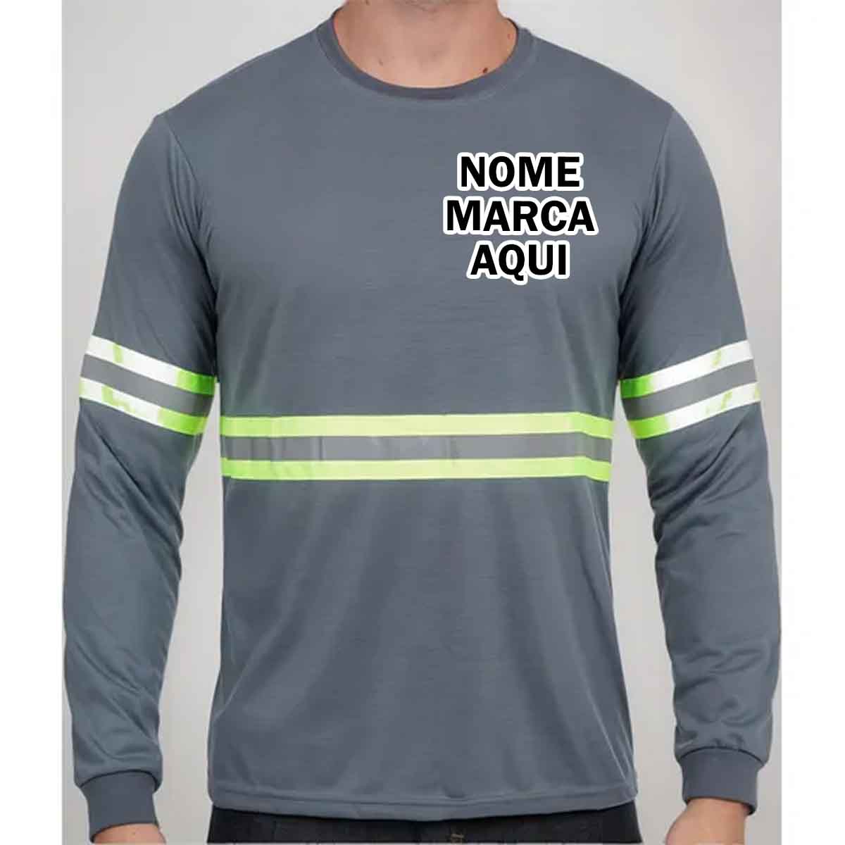 Camiseta refletiva reflexiva Personalizado com nome marca logotipo empresa foto arte frase personalizada