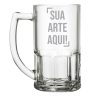 Caneca de Chopp Vidro Personalizado com nome marca logotipo empresa foto arte frase personalizada
