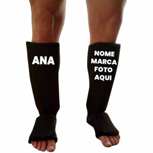 Caneleira Protetor Muaythai Mma Kungfu Karate Personalizado com nome marca logotipo empresa foto arte frase
