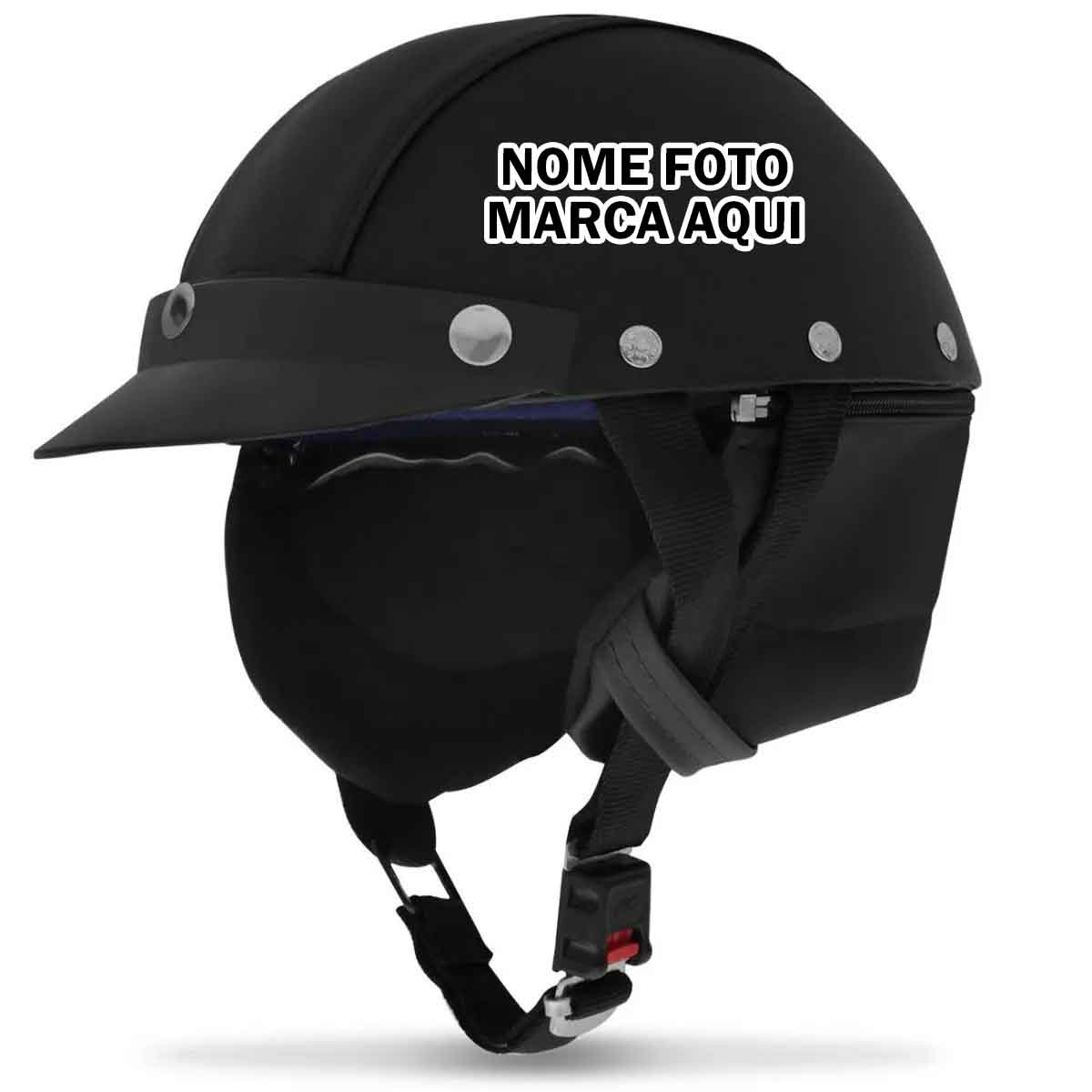 Capacete Coquinho Bike Couro Personalizado com nome marca logotipo empresa foto arte frase personalizada