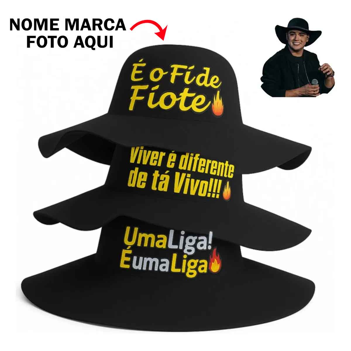 Chapeu caminhoneiro natanzinho Personalizado com nome marca logotipo empresa foto arte frase personalizada
