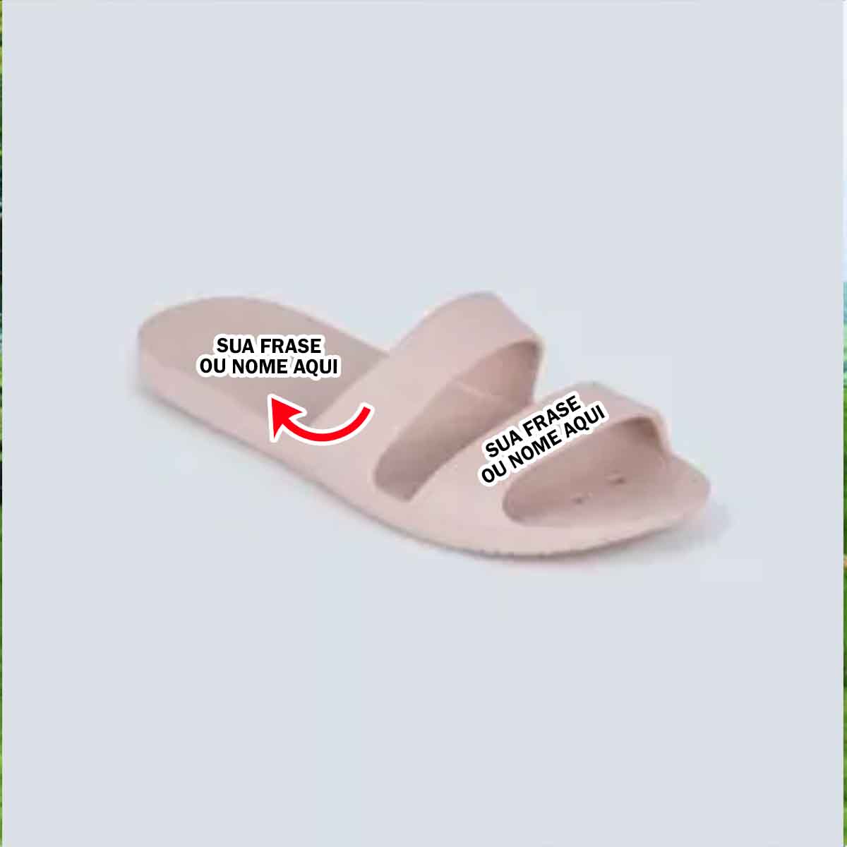 Chinelo sandalia papete natação Personalizado com nome marca logotipo empresa foto arte frase personalizada