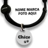 Coleira Personalizada com nome marca logotipo empresa foto arte frase personalizada