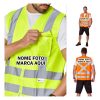 Colete Refletivo Segurança Sinalização Obra Transito Personalizado com nome marca logotipo empresa foto arte frase