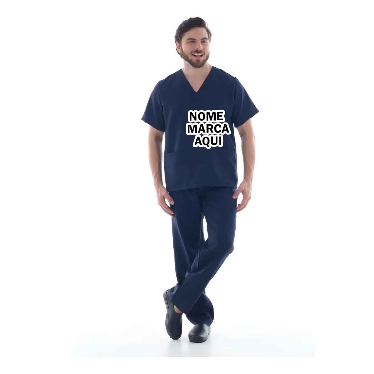 Conjunto Pijama Cirúrgico Hospitalar serviços gerais Personalizado com nome marca logotipo empresa foto arte frase