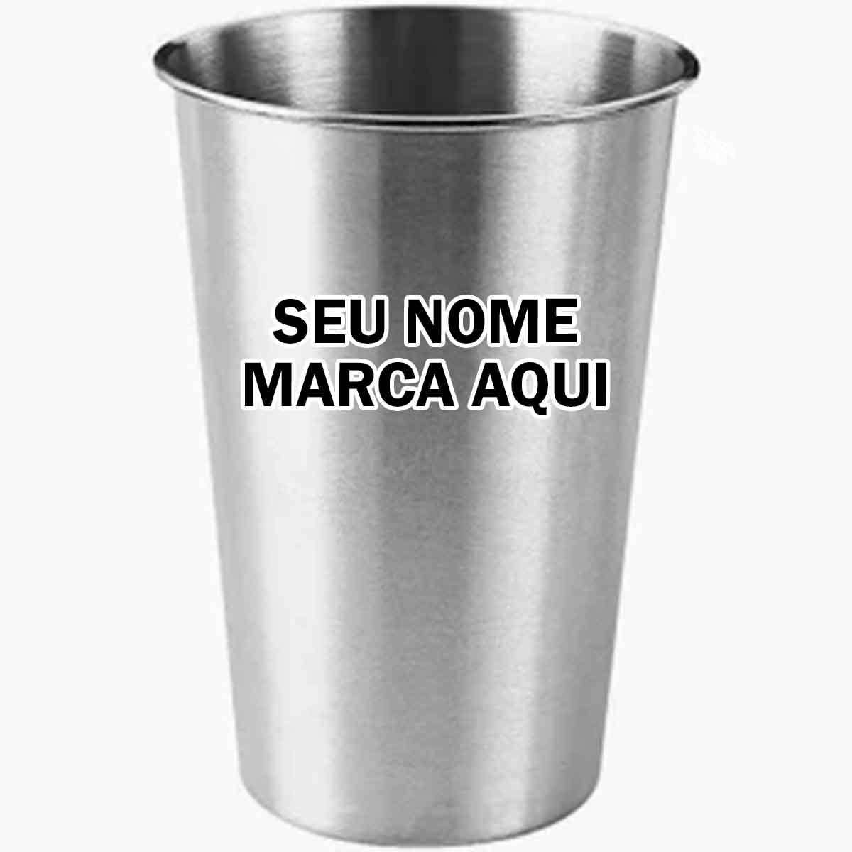 Copo caneca de inox Personalizado com nome marca logotipo empresa foto arte frase personalizada