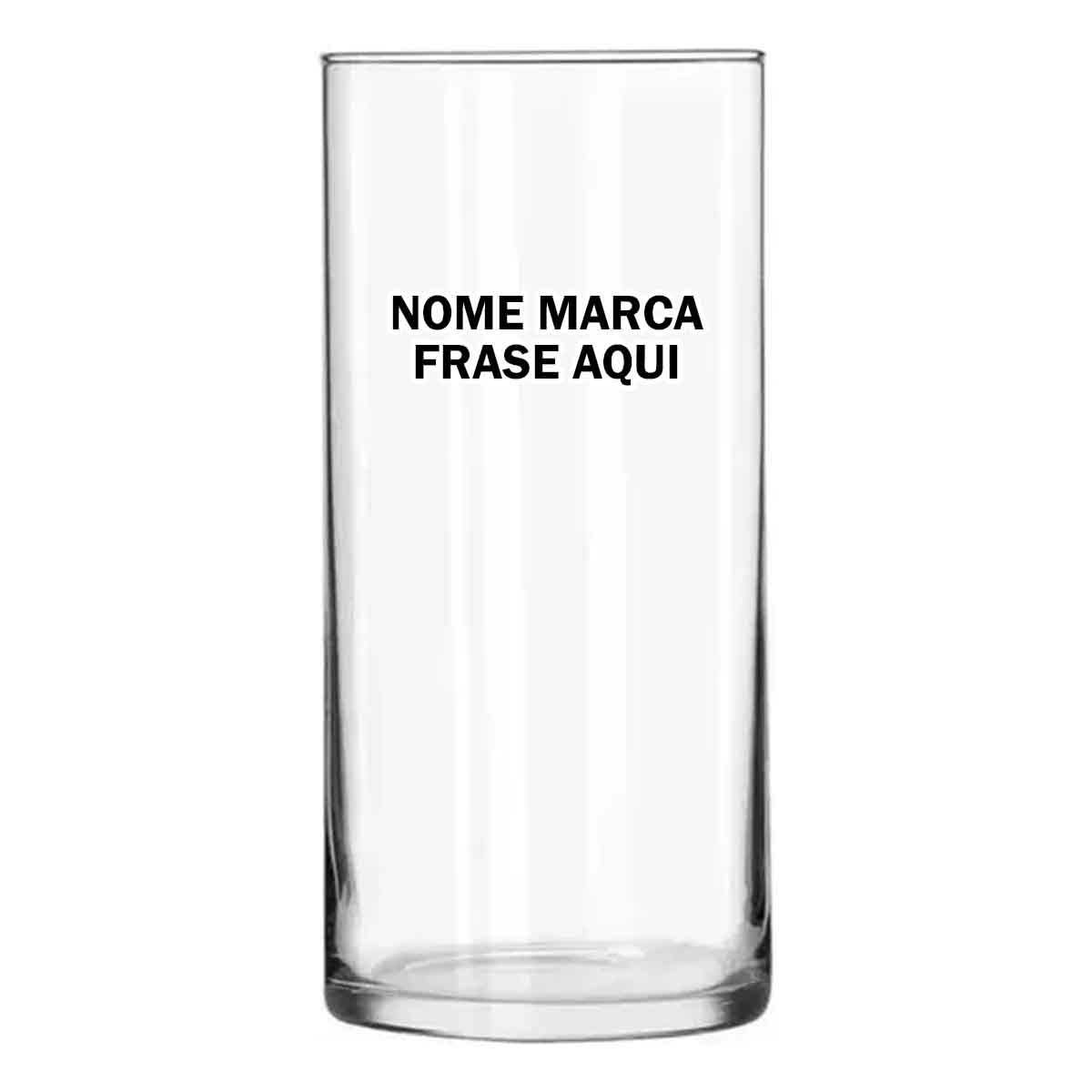 Copo de vidro Personalizado com nome marca logotipo empresa foto arte frase personalizada
