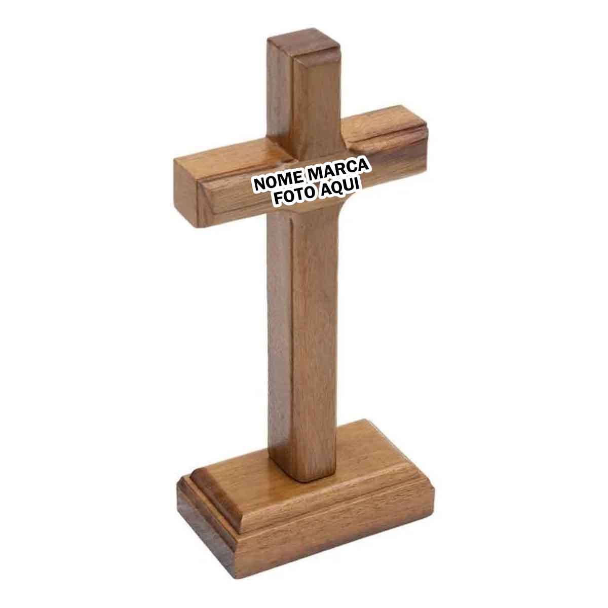 Cruz crucifixo Personalizado de madeira  com nome marca logotipo empresa foto arte frase personalizada