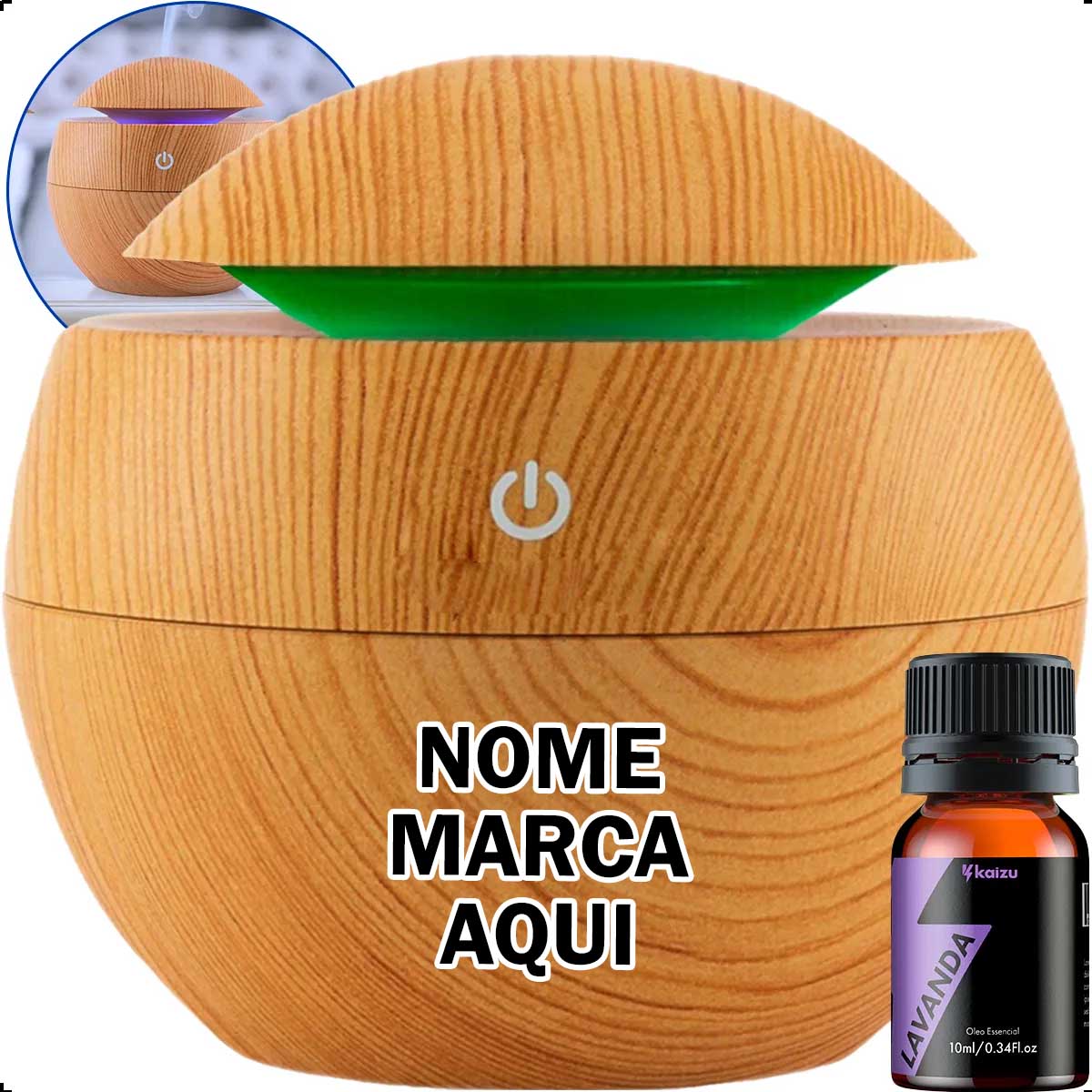 Difusor umidificador aromatizador Personalizado com nome marca logotipo empresa foto arte frase personalizada