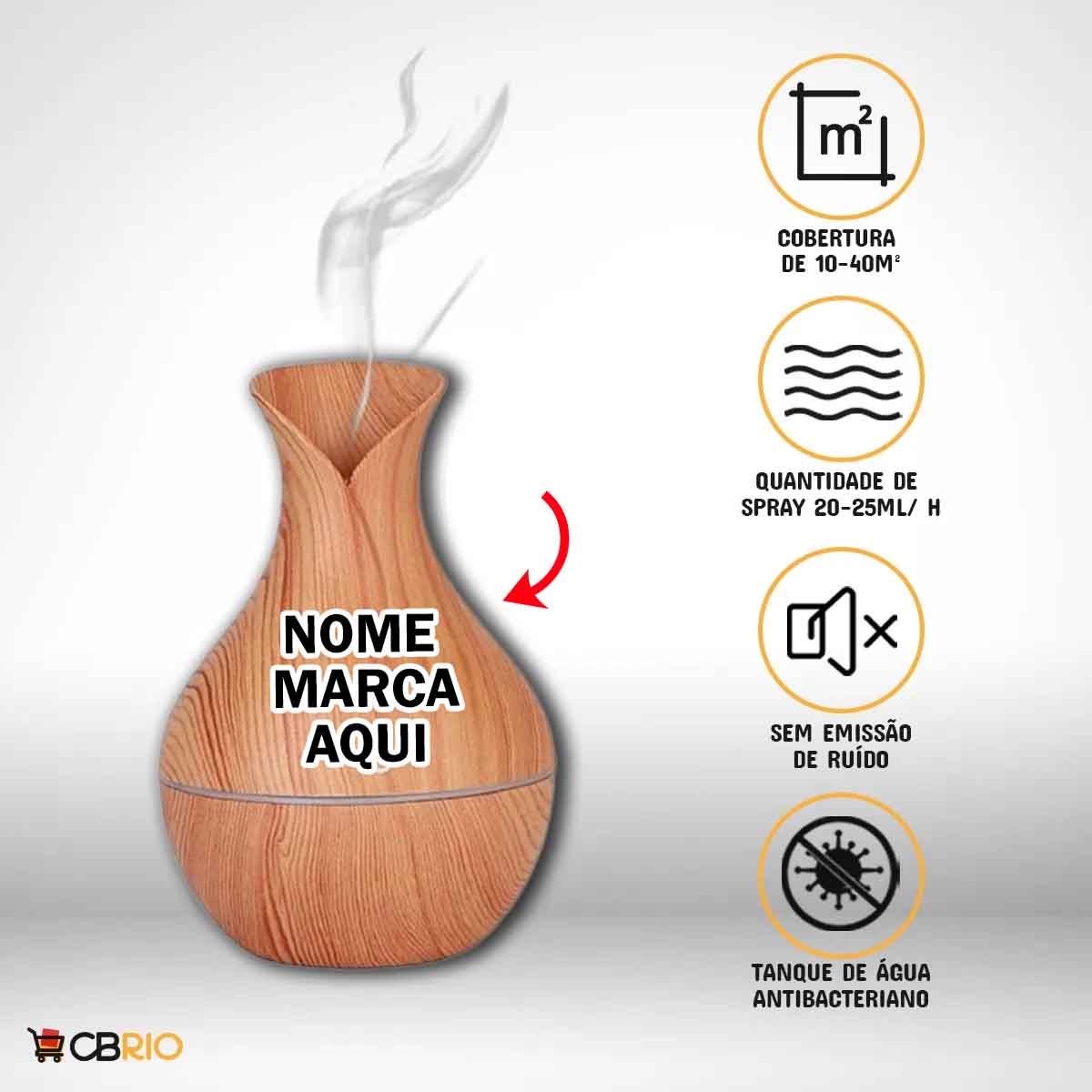 Difusor umidificador aromatizador Personalizado com nome marca logotipo empresa foto arte frase personalizada