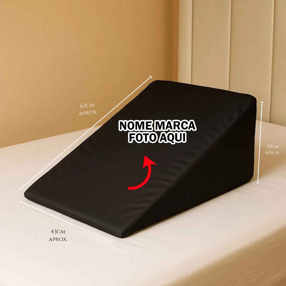 Encosto Triangular Personalizado fisioterapia com nome marca logotipo empresa foto arte frase personalizada