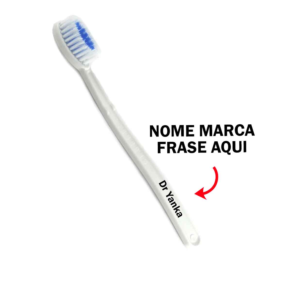 Escova descartavel Personalizada com nome marca logotipo empresa foto arte frase personalizado motel hotel dentista