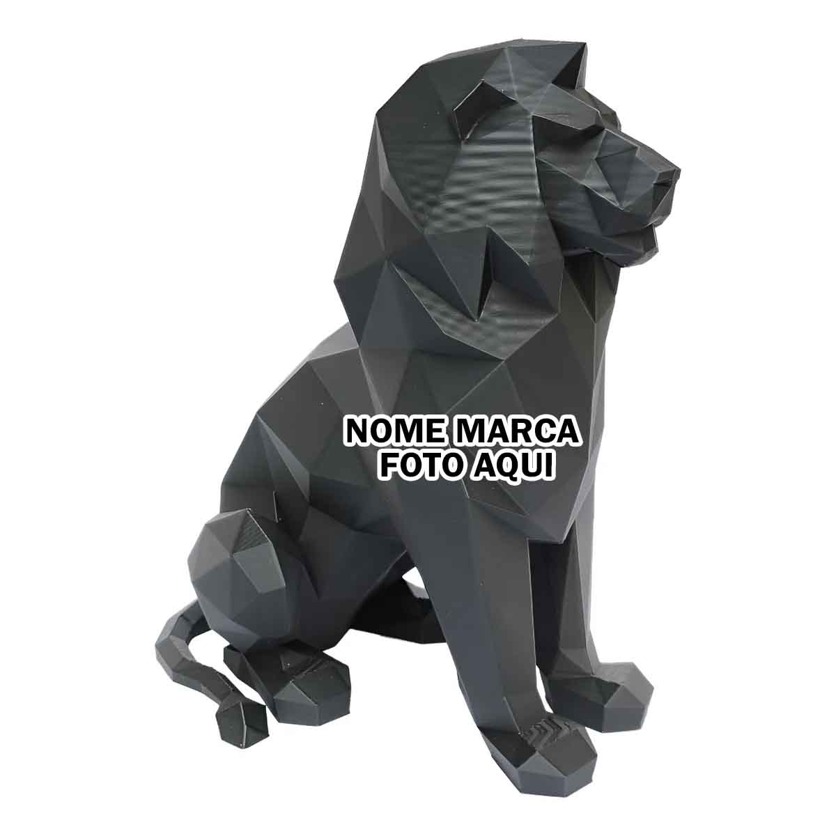 Escultura leao Personalizada estatueta estatua decorativa com nome marca logotipo empresa foto arte frase personalizada