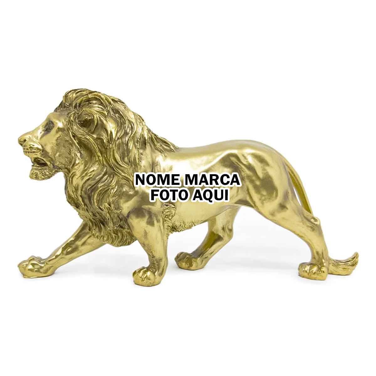 Escultura leao Personalizada estatueta estatua decorativa com nome marca logotipo empresa foto arte frase personalizada