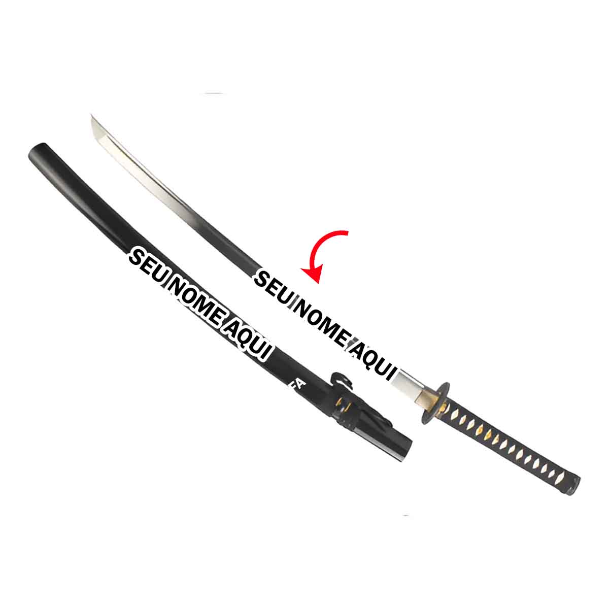 Espada Katana Personalizada com nome marca logotipo empresa foto arte frase personalizado