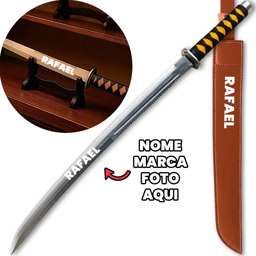 Espada Personalizada com nome marca logotipo empresa foto arte frase personalizada