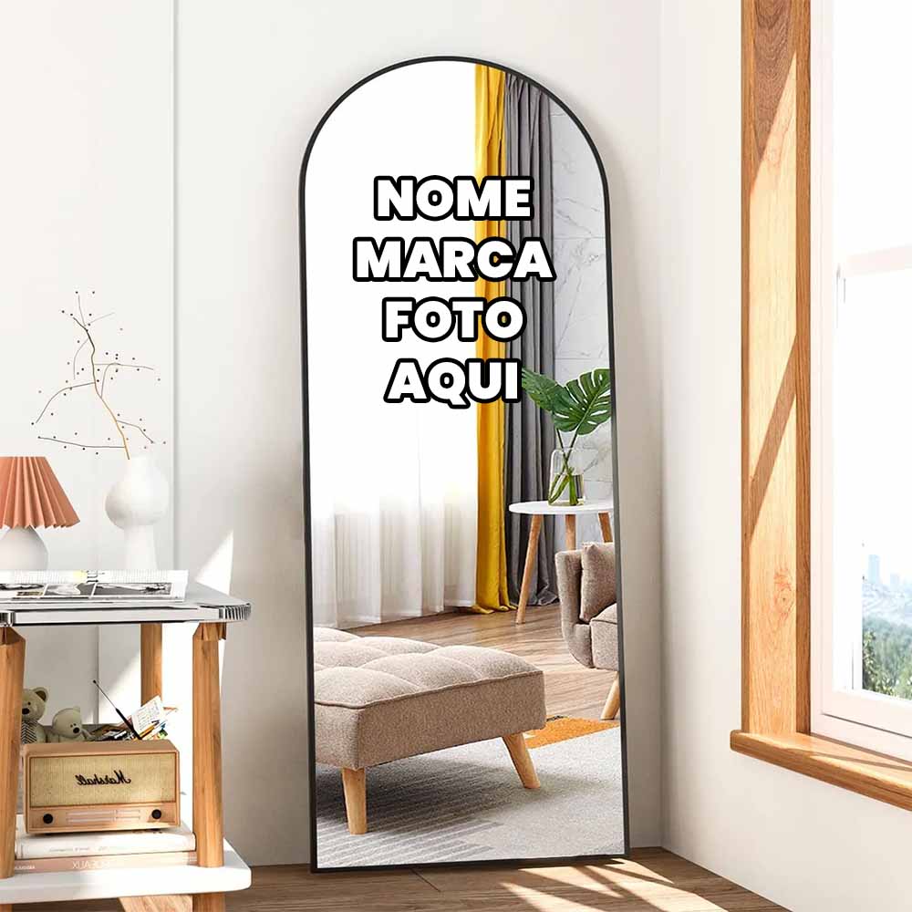 Espelho de chão Personalizado com nome marca logotipo empresa foto arte frase personalizada