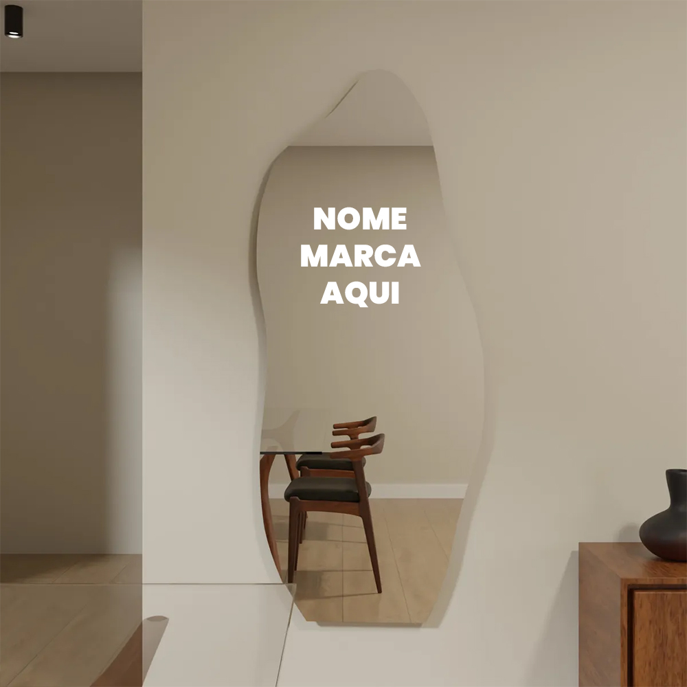 Espelho Personalizado com nome marca logotipo empresa foto arte frase personalizada