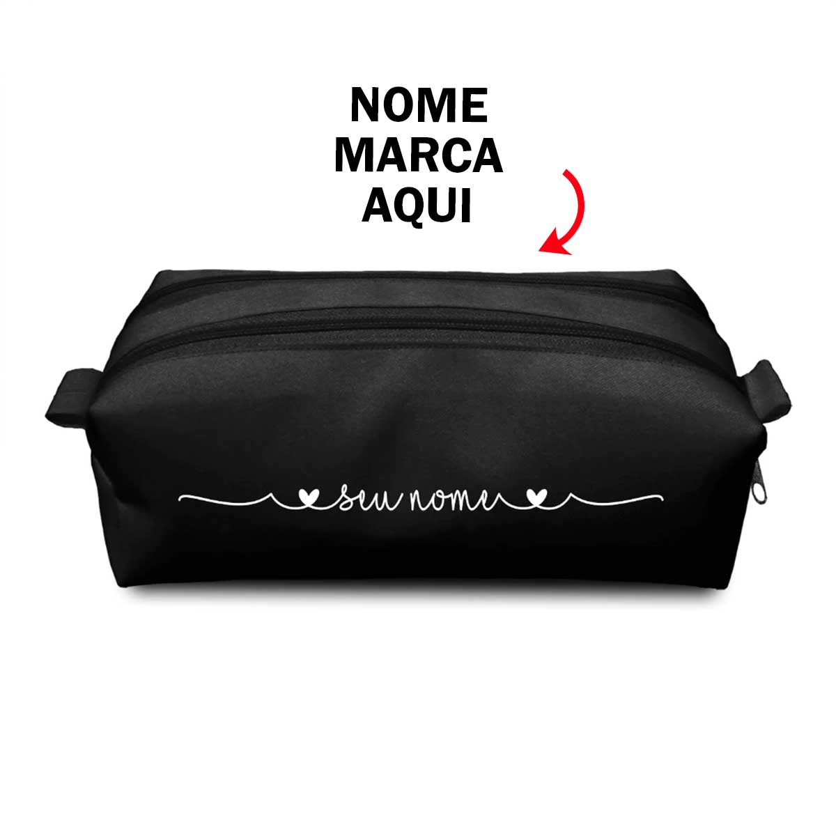 Estojo Necessaire Personalizada com nome marca logotipo empresa foto arte frase personalizada