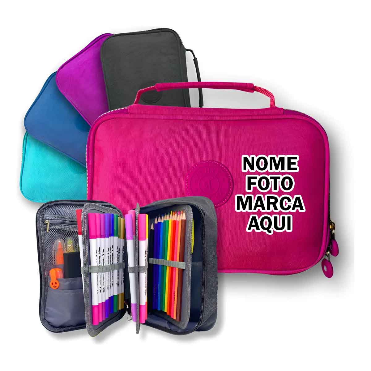 Estojo Personalizado com nome marca logotipo empresa foto arte frase personalizada