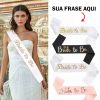 Faixa de miss noiva casamento Personalizado com nome marca logotipo empresa foto arte frase personalizada