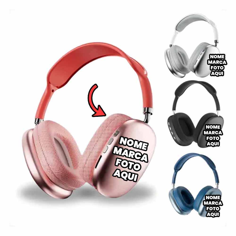 Fone de ouvido headset Personalizado com nome marca logotipo empresa foto arte frase personalizad