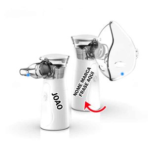 Inalador nebulizador Personalizado com nome marca logotipo empresa foto arte frase personalizada